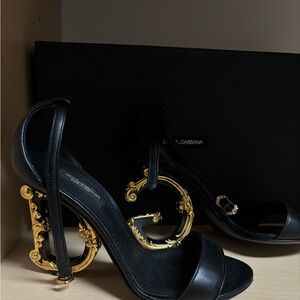 Dolce & Gabbana Black and Gold Women's Heels